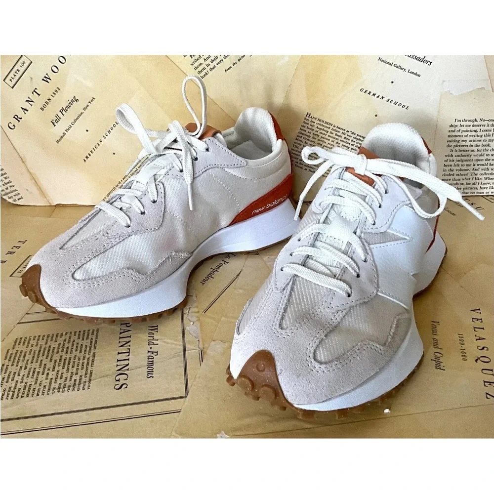 Free People New Balance 327 Sneakers Reflection Tan White Rust - Picture 8 of 9